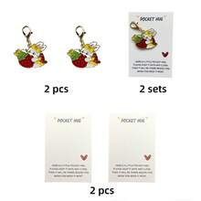 2D Flat Strawberry Bunny Keychain | Long Distance Relationship Gift | Anxiety Relief | Strawberry Hugging Bunny Keychain | Heartwarming Valentine's Day Girlfriend Gift | Easter Keychain | Valentine's Day Keychain - Multicolor - View 6