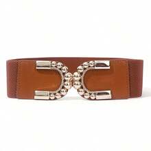 时尚复古弹力腰带，适合搭配连衣裙和开衫 - 彩色 - 查看 8