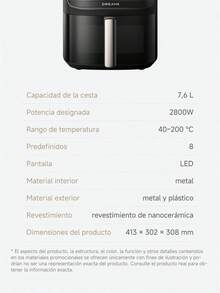 Freidora de aire Dreame, con ventana de visualización, capacidad de 7.6L, tecnología de inyección de vapor + calentamiento Dual Vortex™, cocción rápida, 8 preajustes, cocción saludable sin aceite para toda la familia, control táctil LED, botón +1 minuto, potencia de 2800W. Tema navideño de cocina, suministros de cocina, freidora de aire - Ver 12