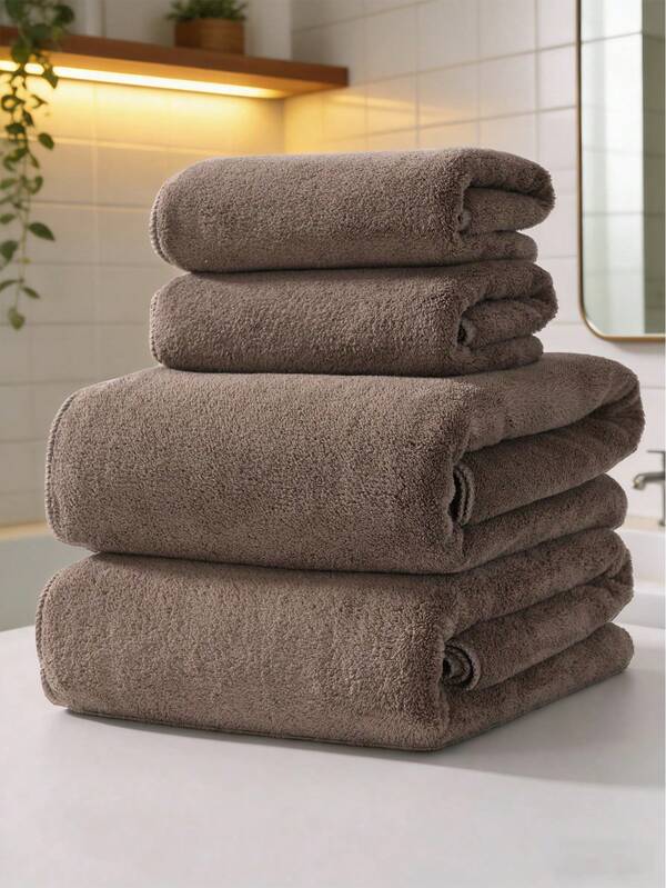 1 buc/2 buc/4 buc fleece coral, culoare solidă, moale, absorbant, nu scadă (subțire și ușor), prosop de păr unisex convenabil, cu uscare rapidă, prosop de mână, prosop de față, prosop de baie, pătură, pătură de somn, prosop 34*75cm 1 buc sau prosop de baie 70*140cm 1 buc sau prosop supradimensionat 40*80cm 1 buc sau prosop de baie supradimensionat 90*170cm 1 buc decor baie