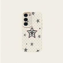 1pc TPU Polka Dot & Star Pattern Phone Case Compatible With Samsung A15/A14/A13/A12/S24/S23/S22/S21/S20/S10/A72/A73/A71/A50/A53/A52/A32/A31/A05S - White - View 5