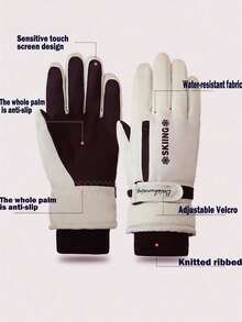 1 para wodoodpornych i oddychających rękawic narciarskich, najcieplejsze na zimną pogodę, odpowiednie dla mężczyzn i kobiet, wodoodporne rękawice narciarskie na zimę dla rodziców, kompatybilne z ekranami dotykowymi, ciepłe poniżej -30°F, ocieplane rękawice śnieżne Thinsulate dla mężczyzn i kobiet - Wielokolorowe - Zobacz 4