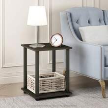 Furinno 12127EX/BK Simplistic End Table Espresso/Black Set of 2 - EspressoBlack - Ver 2