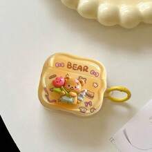 苹果熊图案保护壳，防摔防刮，兼容苹果充电盒 - 無色 - 查看 5