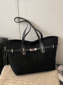 حقيبة كبيرة السعة بطراز قديم، حقيبة كتف بطبعة نمر، حقيبة يد عصرية للنساء - متعدد الألوان - مشاهدة 13