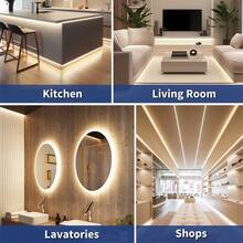 Acosh Neon Lampu Strip LED 1m-10m, Ditenagai USB, Kontrol Jarak Jauh, Pilihan Warna Putih Hangat/Putih Dingin, Pemasangan Mudah, Cocok Untuk Dekorasi Kamar Tidur, Lemari Pakaian, Kabinet, Lampu LED Kamar Tidur - beraneka warna - View 3