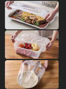 50/10pcs Cake Tray Dust Cover (A+B Length Should Be Less Than 70cm/27.6in), Party Food Cover, Bakery Cake Room Accessories, Kitchen Food Preservation Tools, Fruit And Vegetable Bread Food Cover - Multicolor - View 9