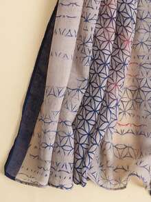 1pc Ombre Color Woven Fabric Fashion Scarf For Women, Spring/Summer/Autumn - Navy Blue - View 2