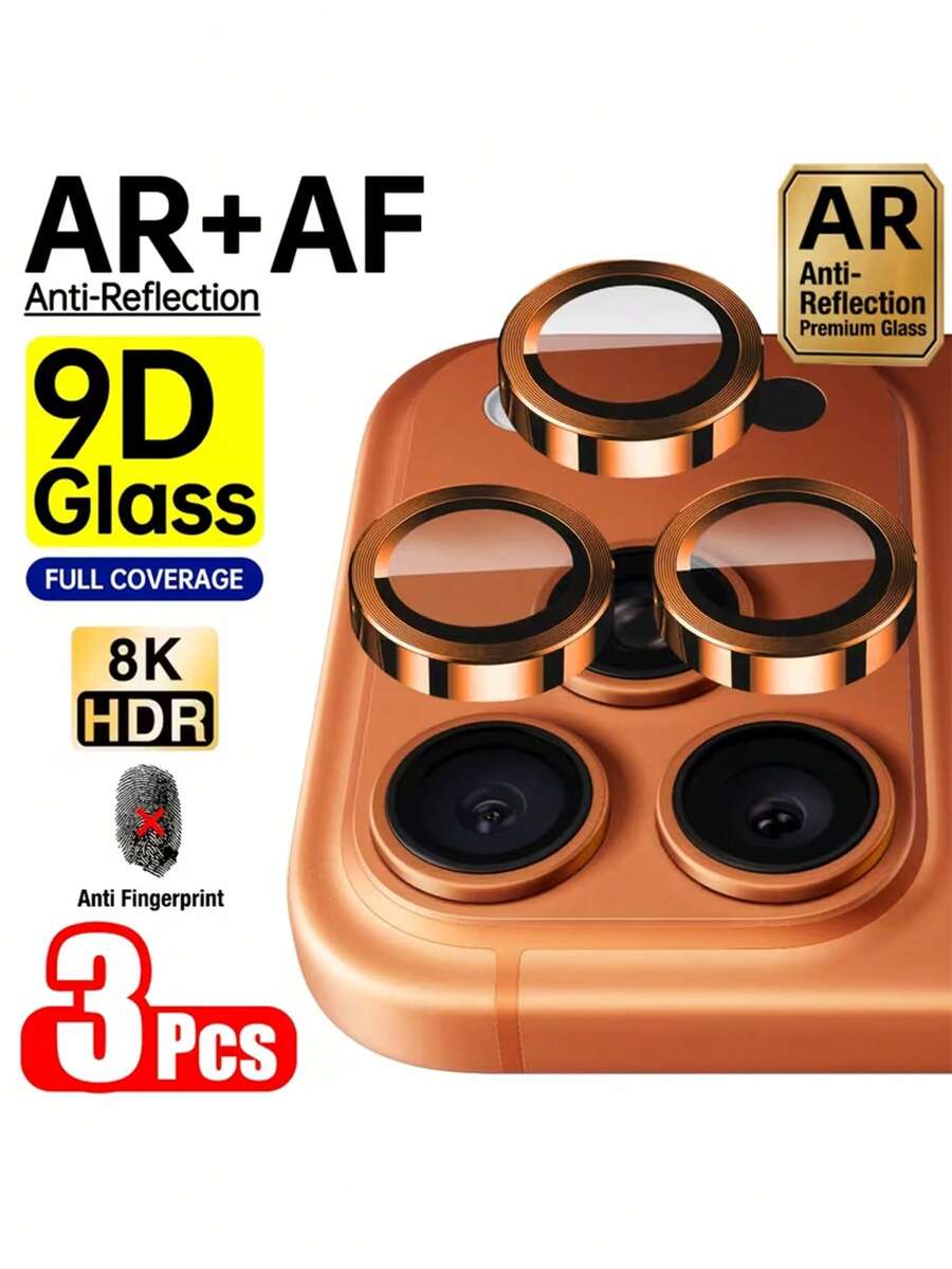 3 chiếc - Ốp bảo vệ ống kính camera màu cam tương thích với iPhone 17 Pro Max: Bảo vệ ống kính Ultra-HD, vòng bảo vệ ống kính chống sốc, tương thích với iPhone 17 Pro Max/17 Pro/17/16 Plus/16/15 Pro/15 Pro Max/14 Pro Max/14/14 Pro, vừa khít, chống trầy xước, có thể sử dụng với ốp lưng điện thoại, kính cường lực siêu trong suốt, ốp bảo vệ ống kính chống trầy xước siêu mỏng 9H, quà tặng ngày Valentine, thích hợp sử dụng hàng ngày, văn phòng, nhà. Ốp bảo vệ camera điện thoại chống nước, chống sốc, chống rơi, chống trầy xước. - trái cam - Xem 1