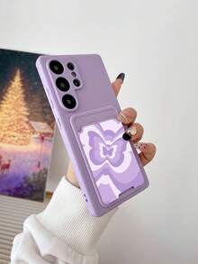 1pc Solid Purple TPU Shockproof Phone Case & 1pc Purple Gradient Butterfly Pattern Detachable Card Holder 2-In-1 Compatible With IPhone 6s 7 8 Plus X XR XS 11 12 13 14 15 16 17 Pro Max Mini Plus Air, A14, A54, A56, A31 4G, A23, OPPO A98, S24 S25 Ultra, Redmi A5 13C 14C, Redmi Note 14 Pro 4G, Redmi Note 15 Pro, Redmi K60 Ultra - Multicolor - View 2