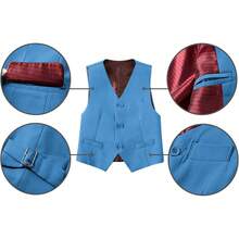Boys 5-Piece Formal Suit Set - Slim Fit Kids Ring Bearer Dress Clothes - 格林湖 - 查看 6