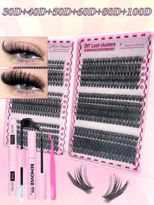 新品推荐 - 热销产品：600件套6合1 DIY睫毛嫁接套装 - 美容工具套装 - 化妆品。包含假睫毛、睫毛胶水、卸妆液、镊子和刷子。 - 粉色 - 查看 11