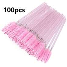 100pcs/Pack Disposable Mascara Wands, Spiral Brushes And Lash Brushes, Suitable For Eyebrow/Eyelash Extensions (Pink) - Multicolor - View 11