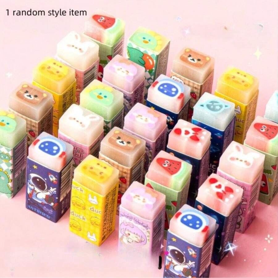 1块/10块/20块装可爱卡通海绵黏土 - 色彩鲜艳的水果、花卉和动物图案，立方体形状，无缝造型黏土，适合学生和艺术家切割