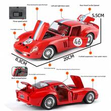 Maisto Mô hình xe hơi 250GTO bằng hợp kim đúc tỷ lệ 1:24, đồ chơi xe hơi trẻ em có âm thanh và ánh sáng sống động, 4 cửa mở được, vô lăng, còi, 3 số, lốp giảm xóc, động cơ chi tiết, nắp ca-pô trước và sau mở được, thích hợp làm quà sinh nhật. - Nhiều màu - Xem 2