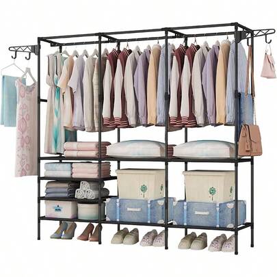 Perchero de Pie, Organizador de Metal para Ropa Armario 160 - 36 - 170, Closet Organizador de Ropa, Estante de Ropa para Balcn, Dormitorio y Lavandera