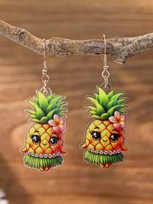 1 Pair Cute Cartoon Sea Turtle, Fruit, Bow Acrylic Earrings, Suitable For Women To Wear During Vacation And Music Festivals - Multicolor - View 24