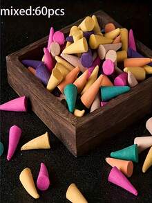 108 件天然檀香香锥，芳香香薰熏香，适用于卧室、浴室、客厅 - 抗菌、无羽毛、木制 - 彩色 - 查看 18