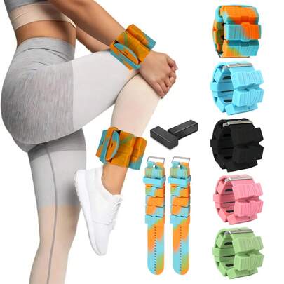1 pieza/1 pieza Brazaletes y tobilleras con peso para mujeres y hombres, correas con peso para leggings para fortalecer, tonificar y esculpir, muñequera y tobillera ajustable con peso, brazalete y tobillera de carga útil para yoga, danza, pilates, barre, cardio, uso en casa y gimnasio
