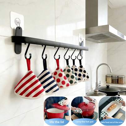 1pc 12cm X 9cm Thick Cotton Cone-Shaped Pot Lid Cover, Hanging, Kitchen, Home, Heat Insulation, Anti-Scald, Polka Dot, Striped, Home Kitchen Accessory