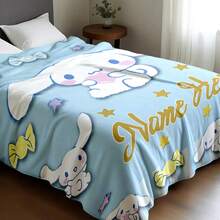 SANRIO 可客製化雲朵與茶杯卡通圖案毛毯，280g 客製化熱轉印個性化照片毛毯，適用於沙發床蓋毯 - 彩色 - 查看 12