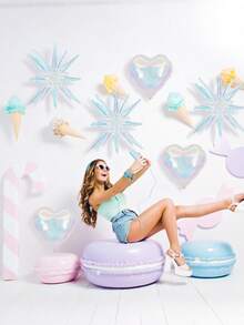 Globos de corazón de aluminio de 18 pulgadas para decoración de boda, cumpleaños y fiesta de propuesta - Multicolor - Ver 3