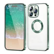 1pc Luxury Electroplated Hollow Transparent Lens Film Soft Silicone Protective Case With Cooling Holes And CD Pattern For IPhone 16 Pro/16 Pro Max/16 Plus/16/15 Pro/15 Pro Max/15 Plus/15/14 Pro/14 Pro Max/14 Plus/14/13 Pro/13 Pro Max/13/12 Pro/12 Pro Max/12/11 Pro Max/11/11 Pro - Green - View 2