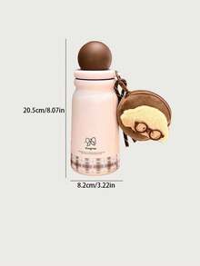 1pc New Stylish Insulated Water Bottle, Stainless Steel Straw Cup, Portable & Cute Water Bottle - Multicolor - View 9