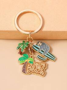 1pc Creative Multi-Color Mushroom, Letter, Coconut Tree, Cactus Keychain, Everyday Carry Key Ring For Women - Multicolor - View 10