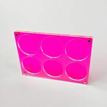 Acrylic Display Stand With Anime Character Badges On Pink Background, Suitable For 75mm Badges, Multiple Styles Available, High Transparency Anti-Dust Thickened, Can Be Used To Display 1, 2, 4, 6, 9 Badges Or Pins - Hot Pink - View 12