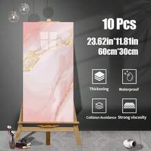 Cycleader [10/20pcs] European Luxury Colorful Marble Ceramic Tile Wall Stickers, Faux Tile Floor Decals, DIY Wall Decor, Peel And Stick, 11.81"X23.62", Home Decor Wallpaper For Bathroom, Toilet, Living Room TV Backdrop, Kitchen Wall Renovation, Removable Non-Adhesive Foam Backing - Multicolor - View 21