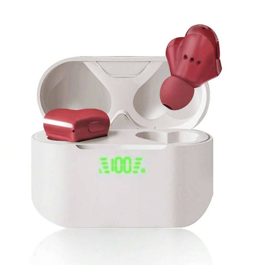 1个可爱心形无线耳机，HiFi立体声心形音乐耳机，时尚浪漫心形设计，精美礼物 - 彩色 - 查看 1