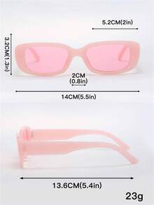 1 pieza/2 piezas/3 piezas Gafas de moda rosas Y2K con montura cuadrada, ideales para hombre y mujer, ideales para playa, verano y fiestas. Gafas de moda rosas ovaladas con montura pequeña, ideales para fiestas, conjuntos y regalos. - Multicolor - Ver 5