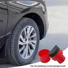 Car Tire Shine Applicator Sponge, High-Density Waxing Pad, Ergonomic Curved Grip Tire Dressing Sponge With Cover - A - View 5
