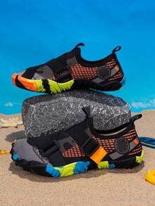 儿童春秋季涉水鞋一双，网布鞋面，防滑耐磨TPR鞋底，渐变色，轻便透气，柔软舒适，套脚式 - 彩色 - 查看 2