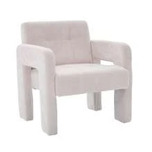 Living Room Chairs - Beige + Chenille - View 11