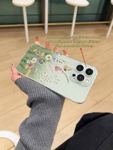 1pc Transparent Thick Anti-Drop UV Painted TPU Phone Case With Minimalist Fresh Floral & Butterfly Pattern Design, Compatible With IPhone 17/17 Air/17 Pro/17 Pro Max, 16/16 Plus/16 Pro/16 Pro Max, Galaxy S25 Ultra, S24 Ultra, S22, S21 Ultra, S21 FE 5G Series, Great For New Year, Christmas, Halloween Or Valentine's Day Gift,International Version, Not The Domestic Version - Multicolor - View 4