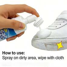 White Shoe Cleaner With Built-In Brush - Stain & Yellowing Remover - White - View 3