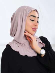 1 Peça Balaclava Feminina de Cor Sólida, Máscara de Esqui, Aquecedor de Pescoço, Faixa de Cabeça Elástica, Turbante, Respirável, Confortável, Elástica, Aba Larga, Absorvente de Suor, Antiderrapante, Multifuncional, Acessório Esportivo, Lenço de Moda Minimalista, Capuz e Faixa de Cabeça Combinando em Um - 2 em 1 - Visão 10