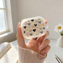 Gold Heart-Shaped Protective Case Compatible With Apple Charging Case, Scratch-Resistant And Anti-Drop - Clear - View 5