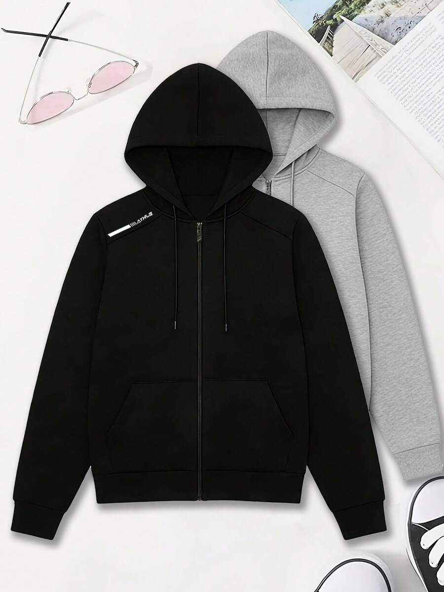 Women's Hooded Sweatshirt Jacket, All-Season Wear, Street Casual Style, Comfortable And Versatile, Great For Travel, Fitness And Commuting. - Black - View 1