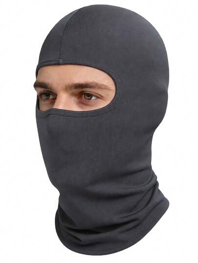1pc/2pcs Unisex Solid Color Balaclava Face Mask, Single Hole Headwear, Suitable For Daily Use, Outdoor Travel, Hiking, Cycling, Motorcycle, Skiing, Skating
