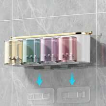 Best-Selling Gold-Plated Toothbrush Holder, Toothpaste Rack, Rinse Cup, Wall-Mounted Toothbrush Cup Holder, Home Use - Multicolor - View 5