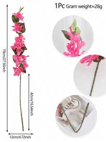 2/4/8/15pcs Artificial Bougainvillea Vine, Silk Bougainvillea Stems, Long Stems, Suitable For Home Vases, Gardens, Yards, Wedding Parties, Indoor/Outdoor DIY Floral Arrangements, Spring/Summer Decor - Bougainvillea Single Branch - Rose Red - View 15