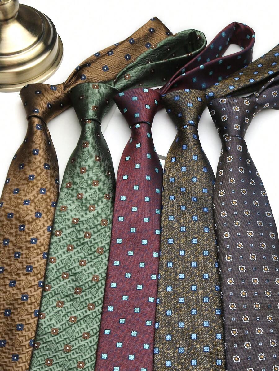 1pc Unisex Square Handmade Necktie, Suitable For Casual, Street, Daily, Party, Business, Wedding - Multicolor - View 1