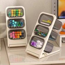 2件套化妆品收纳套装，含3个小收纳盒，置于置物架上，可用于浴室收纳整理、牙刷牙膏架、沐浴露收纳篮、桌面收纳、化妆品收纳、浴室置物架、情人节礼物、返校用品、文具收纳、口红香水架、桌面配件、家居装饰、礼品 - 彩色 - 查看 10