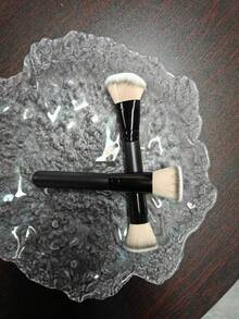 二合一黑色化妆刷，适用于日常面部彩妆和专业化妆技巧，专业美容工具 - 黑色 - 查看 8