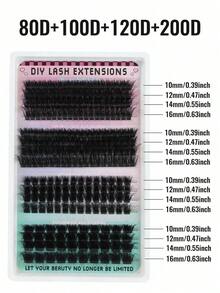 [Lowest Price In 30 Days]Hinarin Fluffy Lash Clusters 60D+80D+100D/60D+80D+100D+120D/40D+60D+80D/80D/200D Individual Eyelash Thick Cluster Eyelash Extensions D Curl Lashes Clusters 508Pcs/256Pcs/295Pcs/300Pcs/320Pcs/280Pcs/168Pcs/60Pcs Individual Lashes 9-18MM Wispy Cluster Lashes Random Delivery - D - Xem 9