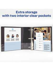 Mini carpeta duradera de 3 anillas, anillos redondos de 1 pulgada, capacidad para papel de 5-1/2 x 8-1/2 pulgadas, soporte para etiquetas de identificación de lomo (27257),40872482 - Óxido marrón - Ver 5