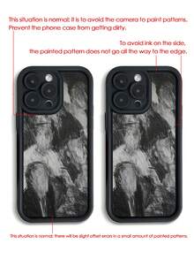Graffiti Painted Groove Black Thick Precision Hole Minimalist Anti-Drop Thick Phone Protective Case, Compatible With IPhone 17/17 Pro Max, 16/16 Pro/16 Pro Max, 16 Plus, 15 XR/7/8, 15 Pro Max, 12 Pro Max, 13 Pro Max, 14 Pro Max, 13, 14, 11, 12, P14, P11, P12, XS, XR, 7/8P, 7/8G, ES2, Redmi, - Multicolor - View 10